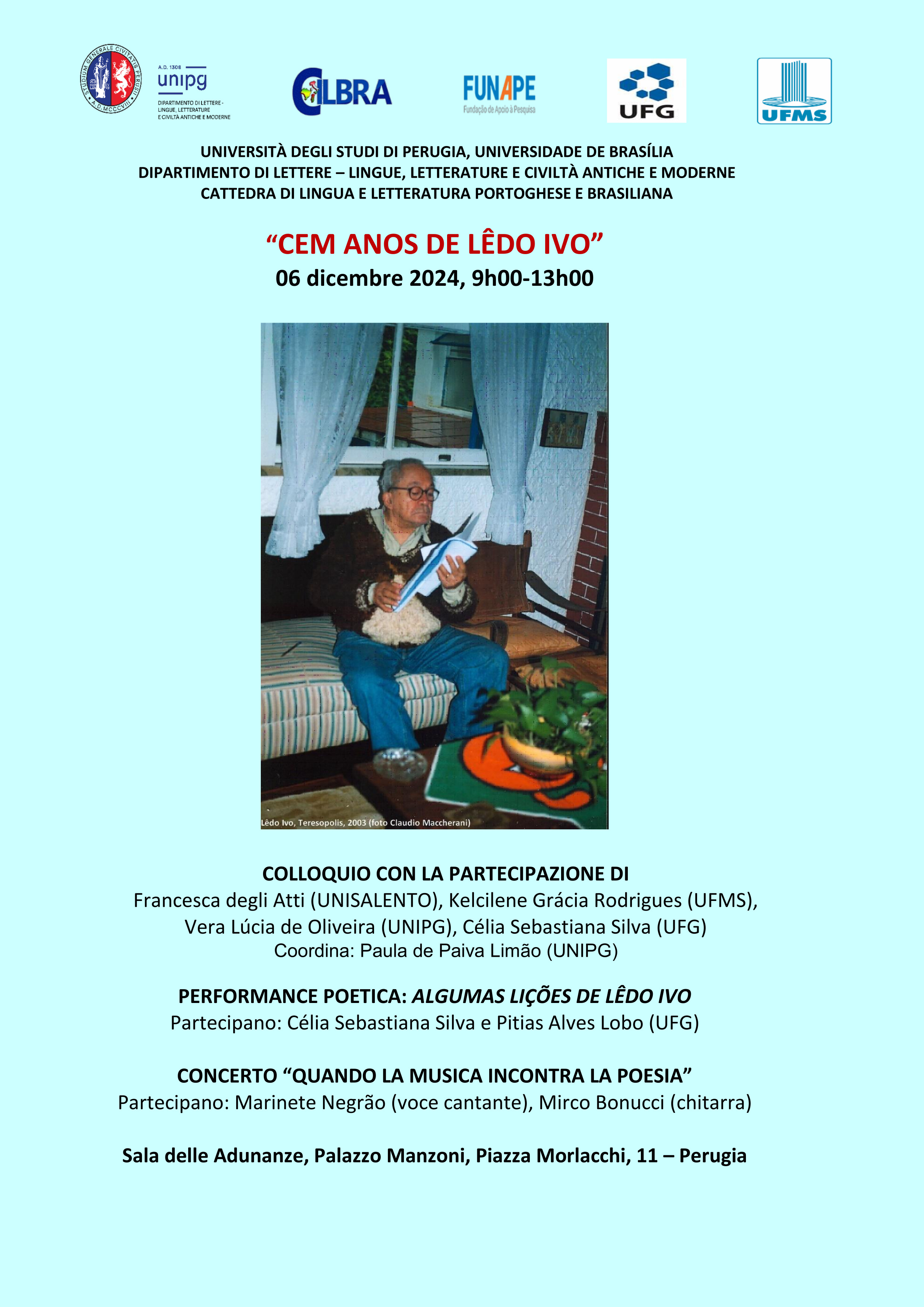 CEM ANOS DE LÊDO IVO - venerdì 6 dicembre ore 9-13